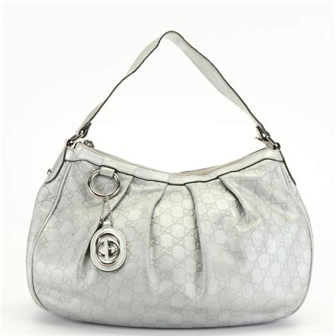 gucci sukey silver guccissima|gucci shoulder bag.